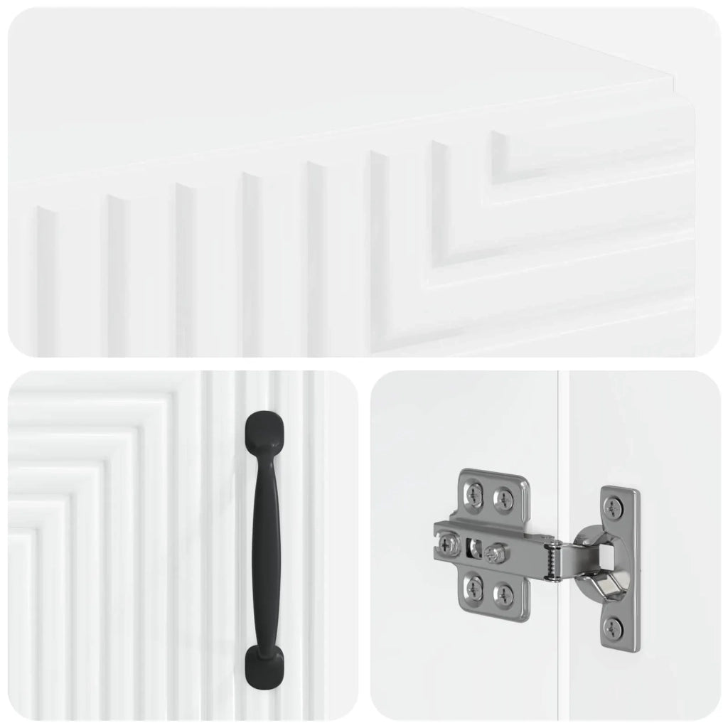 Armadio da Bagno con Ripiano Aperto HAARLEM Bianco Lucido 896819