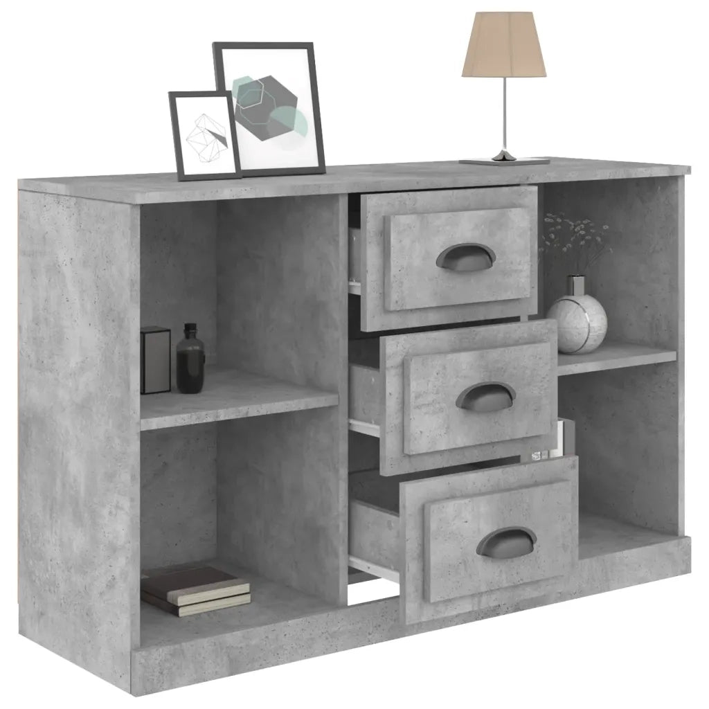 Credenza Grigio Cemento 104,5x35,5x67,5 cm in Legno Multistrato 816236