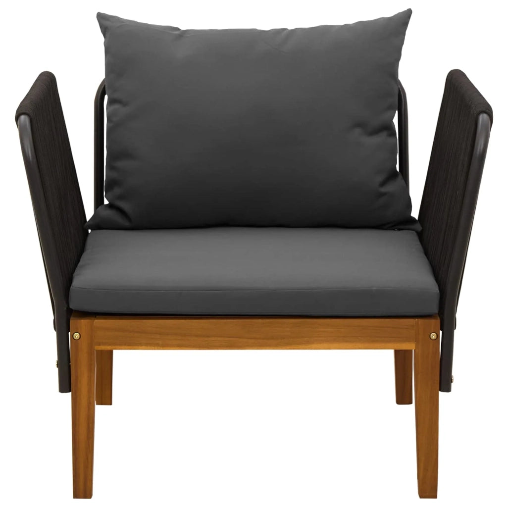 Sedia da giardino con cuscini Legno massiccio di acacia e corda 42022074