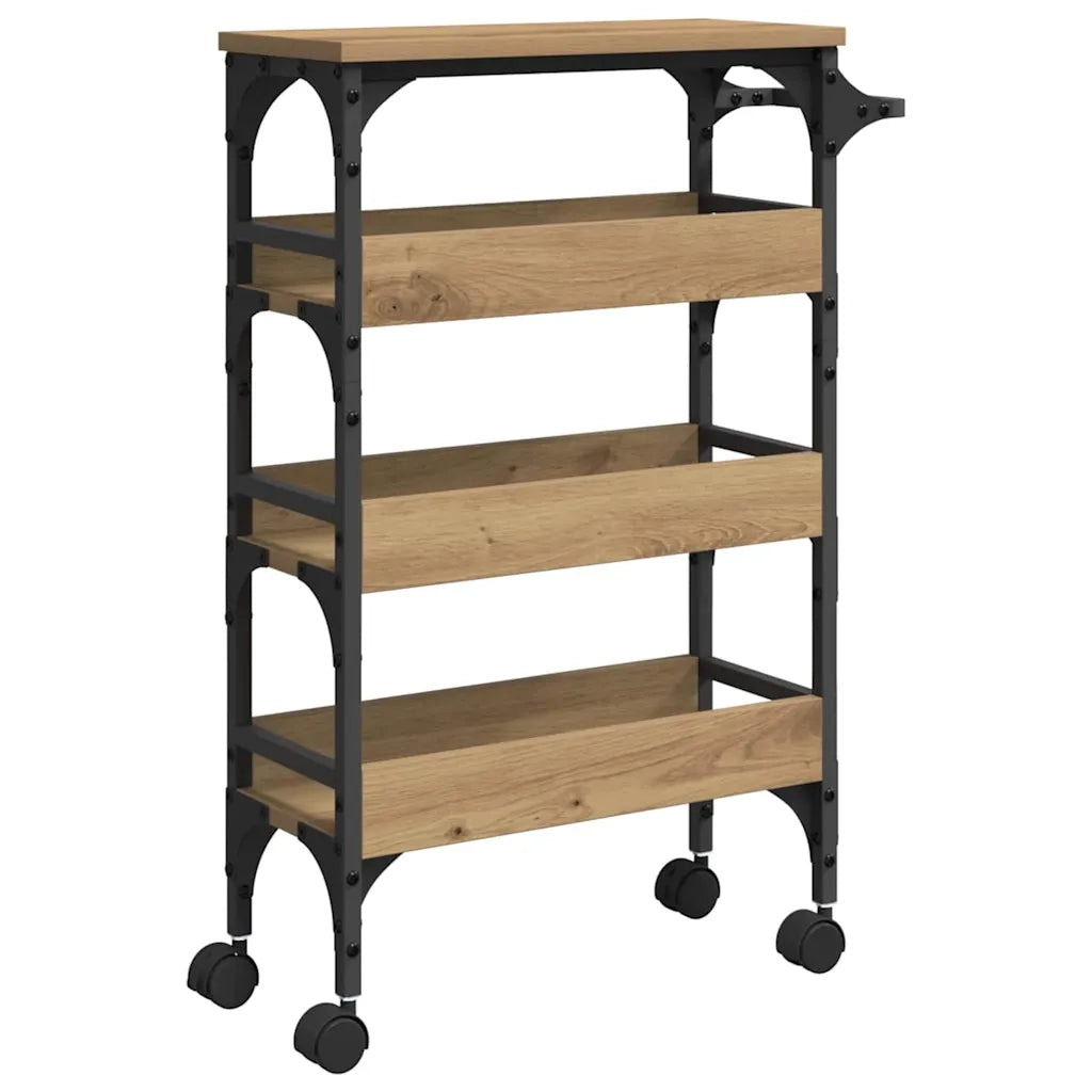 Carrello da Cucina-Scaffale per Cucina Rovere artigianale 53 x 20 x 76 cm