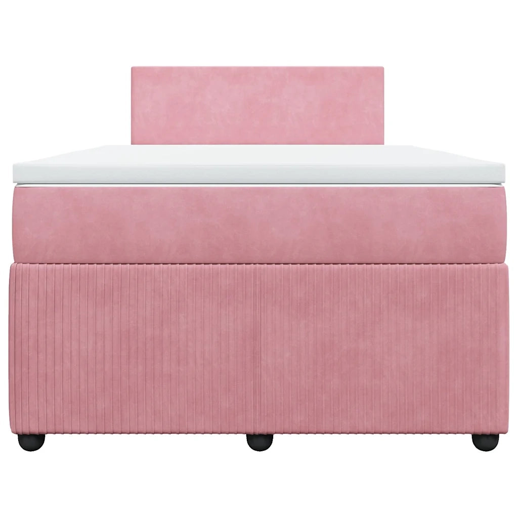 Giroletto a Molle con Materasso Rosa 120x190 cm in Velluto