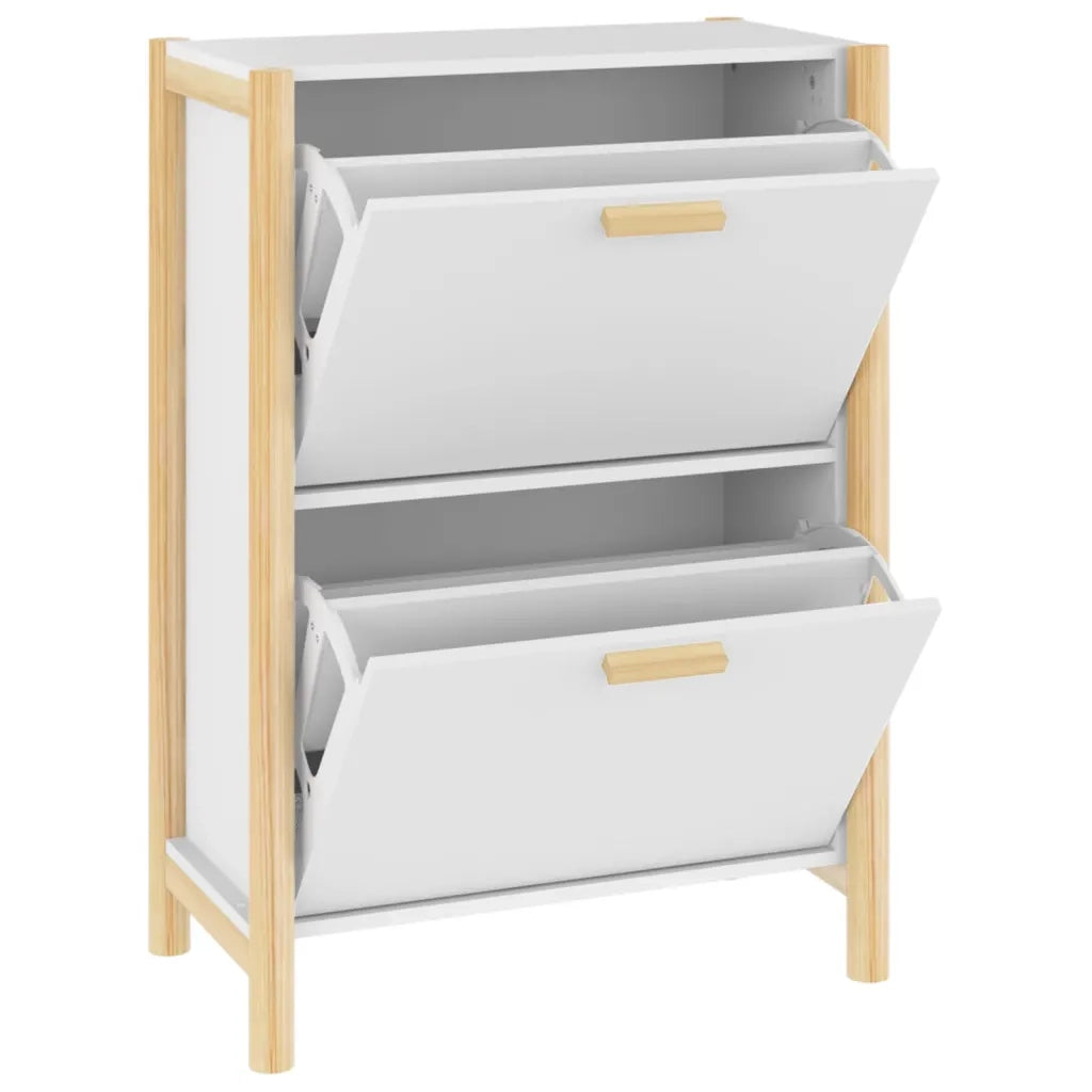 Scarpiera Bianca 57,5x33x80 cm in Legno Multistrato 345684