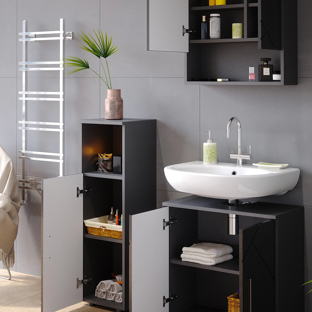 Vicco Set mobili bagno Antracite lucido 3 parti
