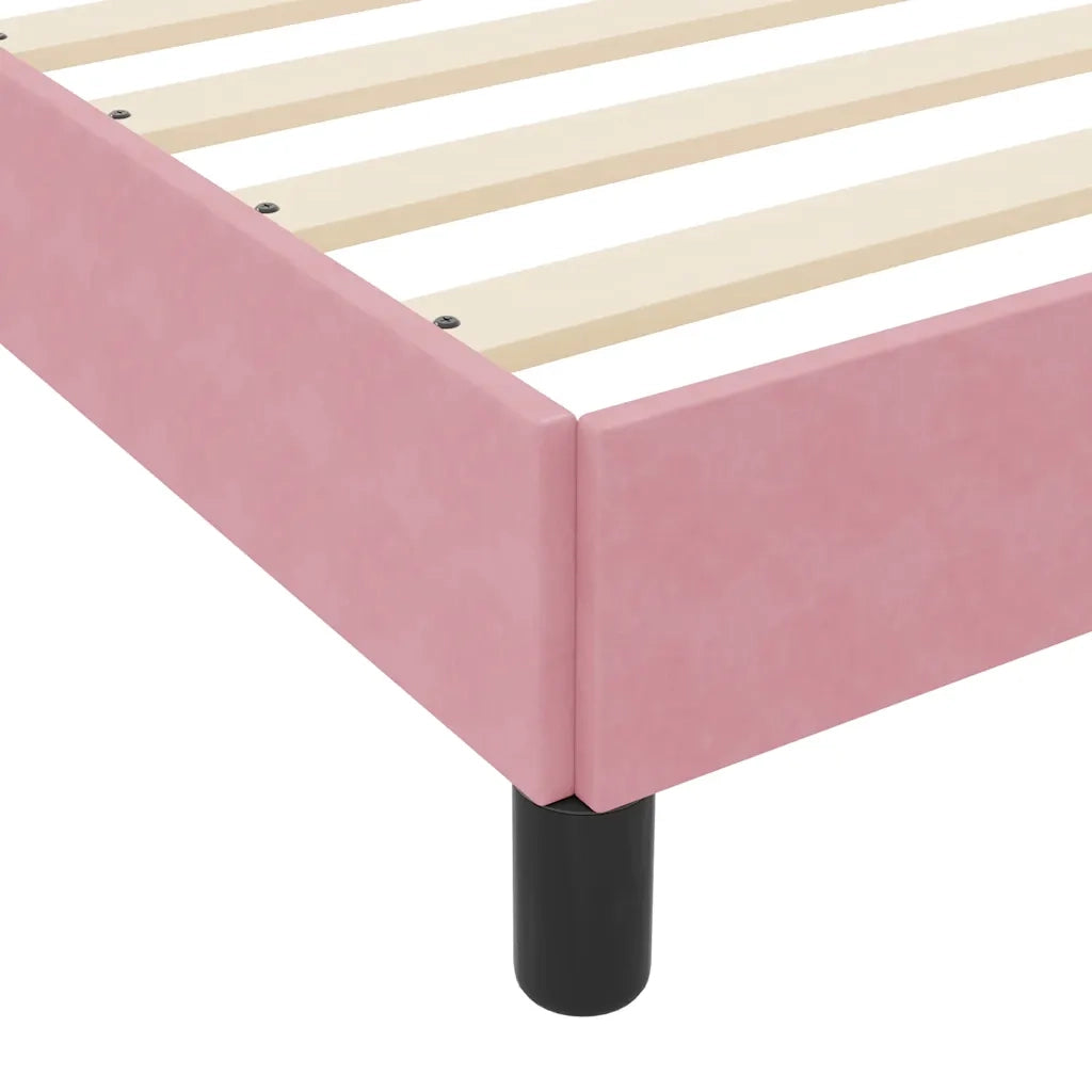 Letto a molle con materasso Rosa 90 x 210 cm Tessuto