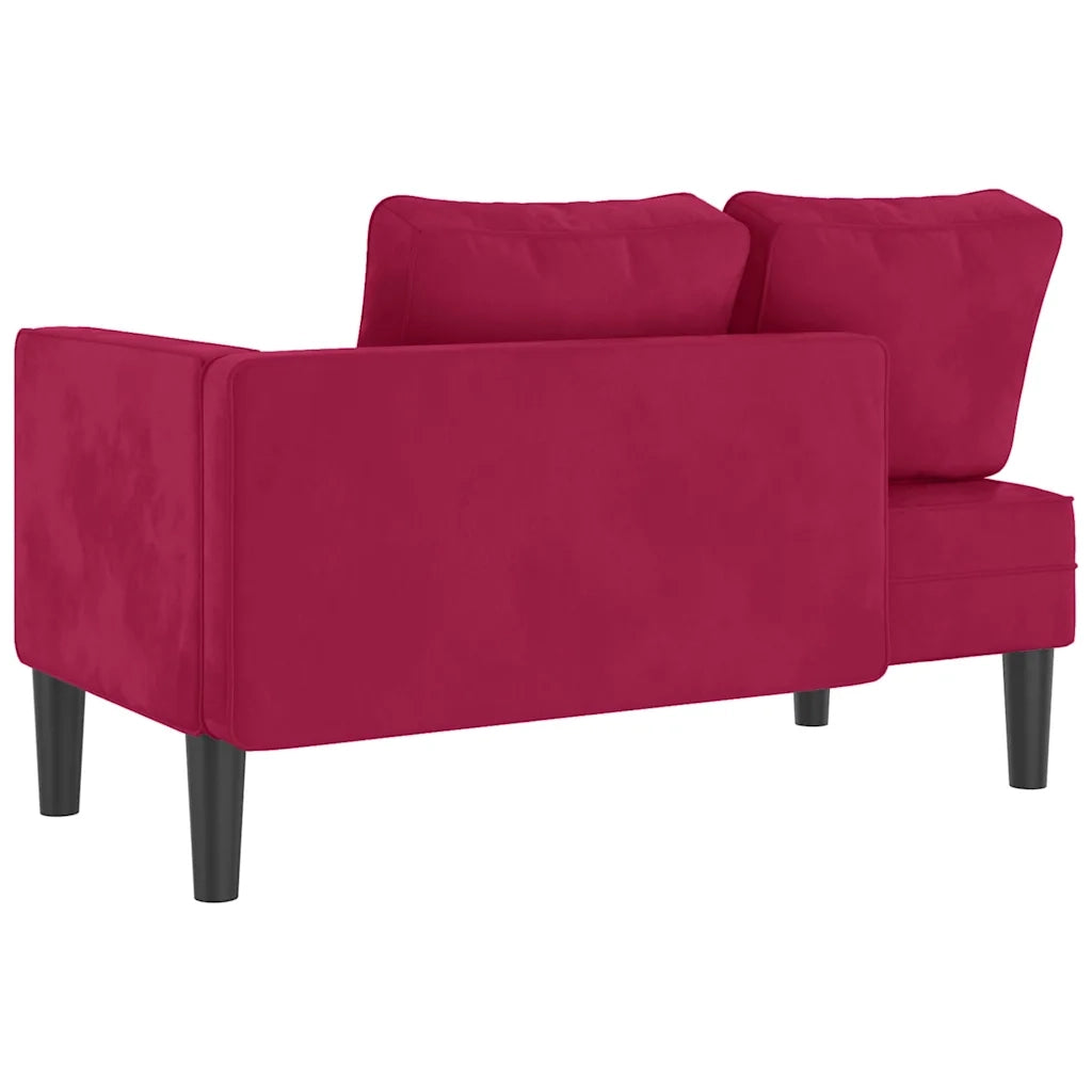 Chaise Lounge | Sedia a Sdraio con Cuscini Rosso Vino in Velluto CFW3908860