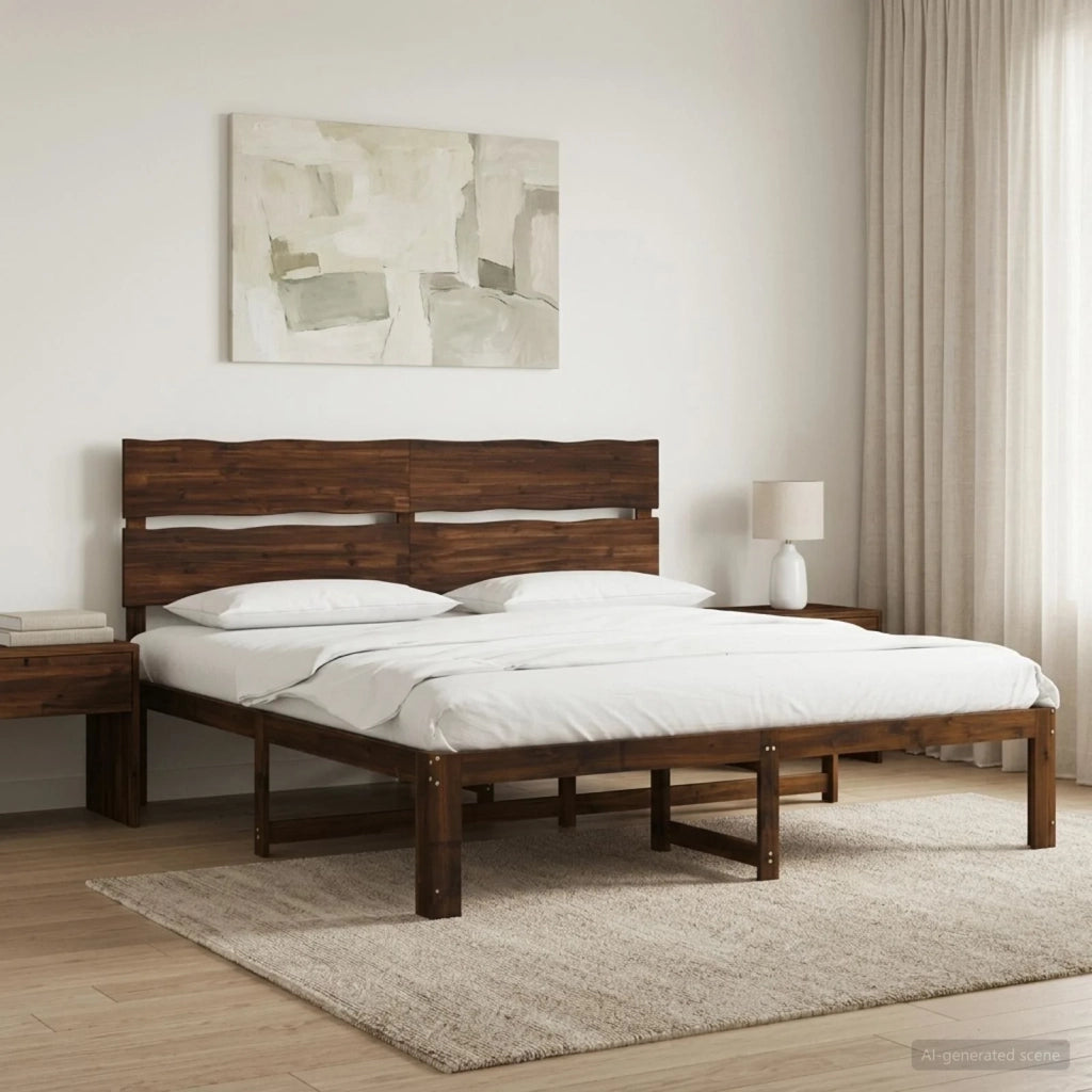 Letto matrimoniale con testiera ROSTOCK Marrone Scuro 3405497