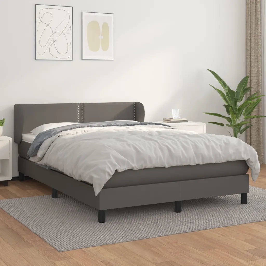Giroletto a Molle con Materasso Grigio 140x200 cm in Similpellecod mxl 74091