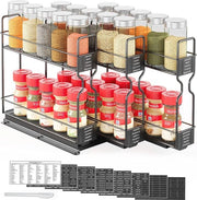 Organizzatore per erbe e spezie estratto - Organizzatore da cucina robusto e estratto con etichette e matita nera