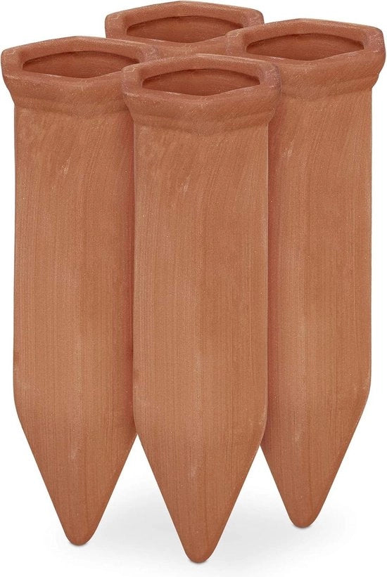 Set di distributore di gocce da 4 pezzi - Sistema di gocce per bottiglie di vino - Adatto per bottiglie da 1,5 litri - Dimensioni: 14x45x4 cm - Distributore d'acqua in terracotta