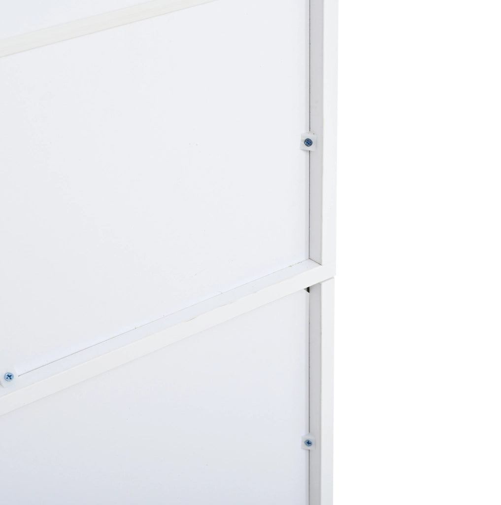 Vetrina alta 120 x 34 x 200 cm con 6 ante; LED controllabile da app; MDF e vetro bianco