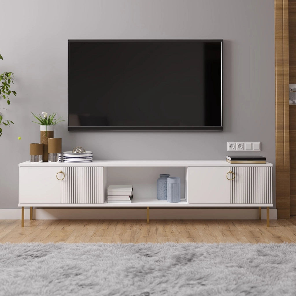 Imerese, Mobile Porta tv 2 Ante, 180x30x45h cm Bianco