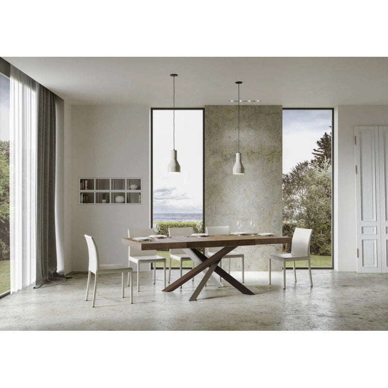 Tavolo allungabile 140/400x90 cm Volantis Premium telaio Multicolore 4/C - Noce