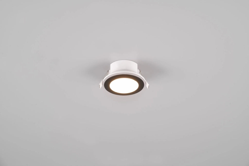 ARGUS FARETTO DA INCASSO LED  1W-4W 350lm, 3000K ROTONDO BORDO NERO + FUNZIONE RGB D. 8,2CM DIMMERABILE