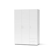 Armadio 3 ante e 2 cassetti Seba3 120x51,6x177h colore bianco