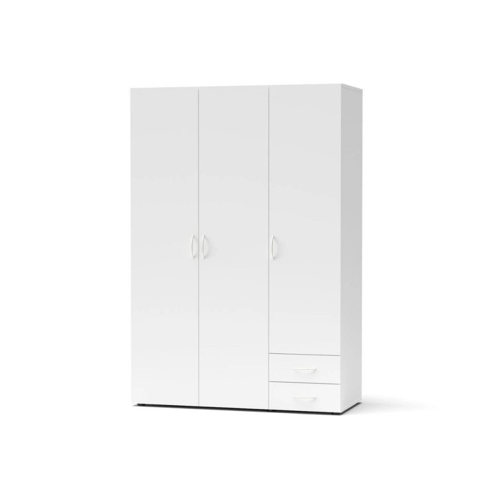 Armadio 3 ante e 2 cassetti Seba3 120x51,6x177h colore bianco