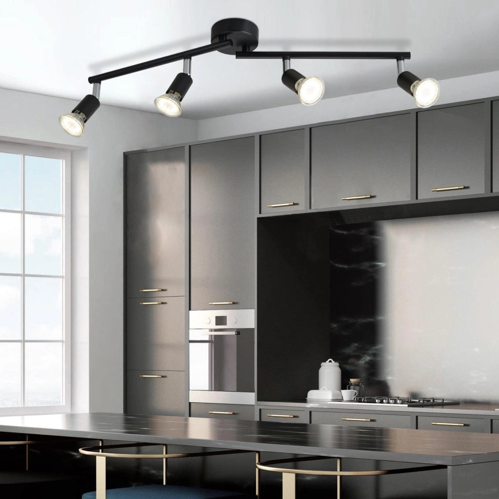 ZMH Faretto da soffitto 4 luci GU10 moderni orientabili per soggiorno camera letto
