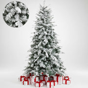 Biancopino albero di natale innevato effetto realistico elegante real touch *** misura h 180, confezione 1