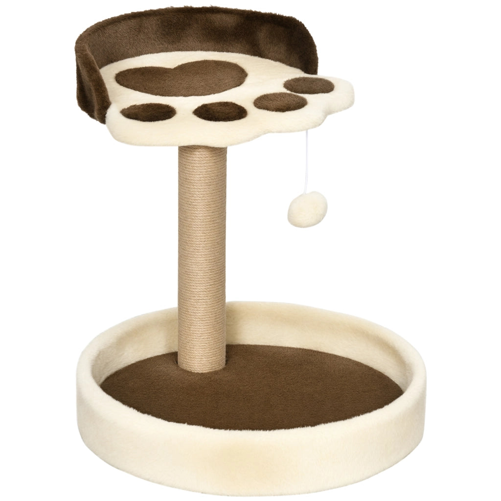 Albero per gatti con grattatoio a forma di zampa ¨C zephmum ¨C marrone 44 cm