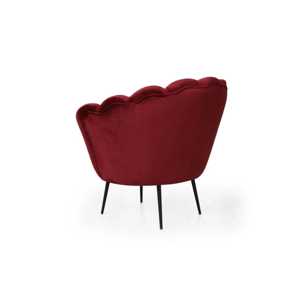 Poltrona a conchiglia Orel in velluto colore rosso