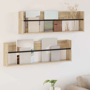 Scaffale per riviste 2 pcs Rovere Sonoma 100 x 12 x 30 cm