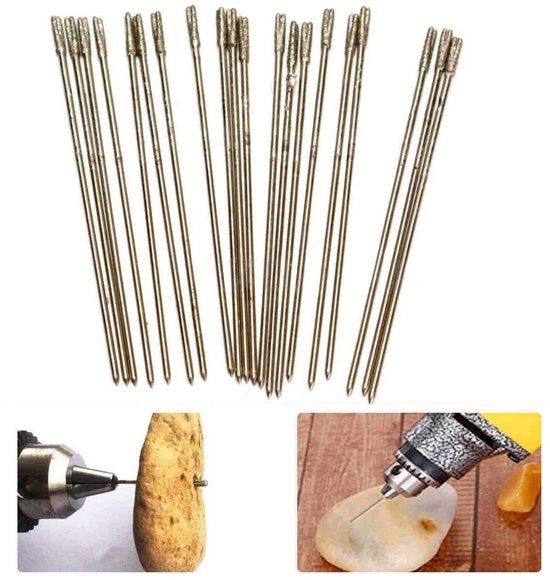 Boratrice per gioielli - trattata con diamante - ideale per gioielli - formato 1 mm - adatta per agata - confezione da 20 pezzi - qualità robusta