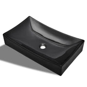 Lavandino da bagno in ceramica nera rettangolare CFW2580087