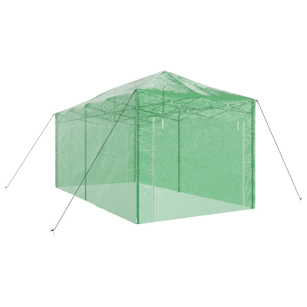 Serra con ingresso e struttura pop-up Verde 580x290x315 cm Acciaio