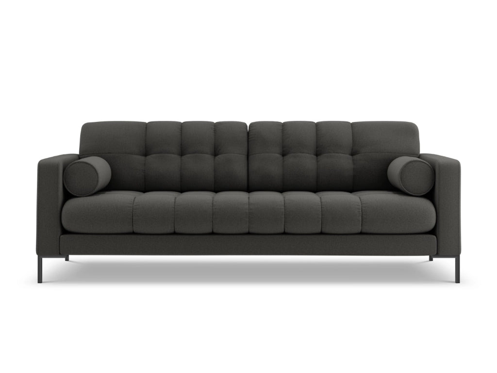 Cosmopolitan Design - Divano "Bali" 4 posti in tessuto strutturato grigio scuro 