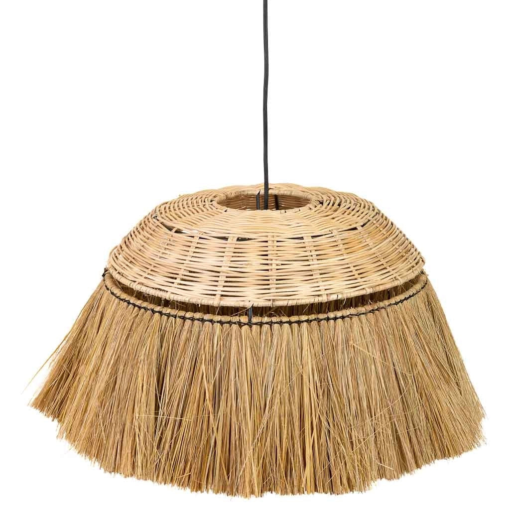 Plafoniera fibra naturale marrone 50x50