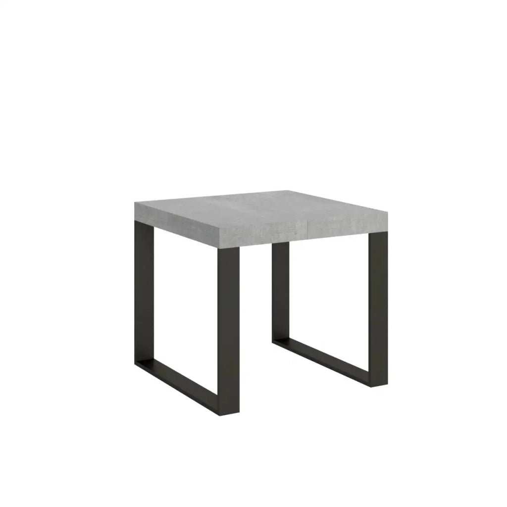 Tavolo allungabile 90/246x90 cm Tecno colore cemento gambe antracite