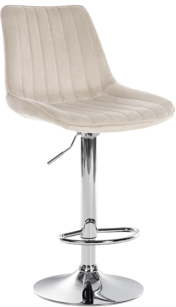 Sgabello Toni Velvet crema,cromo