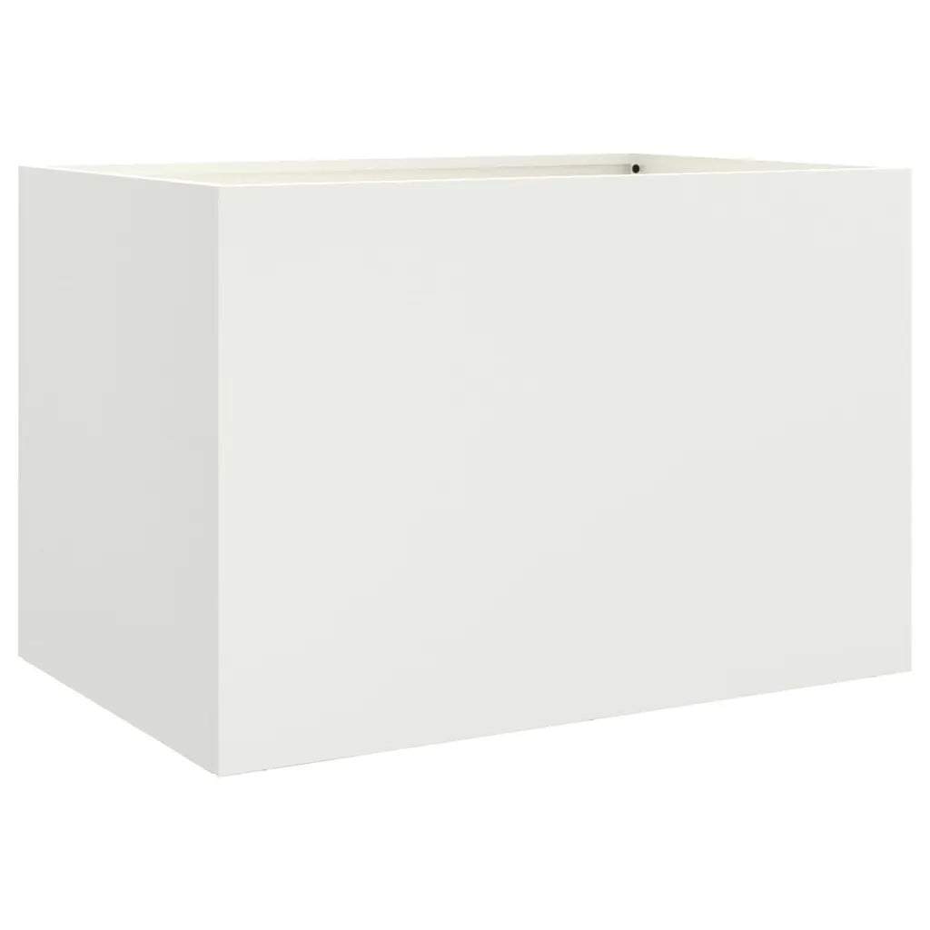 Fioriera-Vaso-Contenitore per Piante Bianca 62x30x29 cm in Acciaio 705431