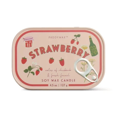 Candela in latta stampata Bistro da 127 g (4,5 oz) con motivo fragola - Fragola