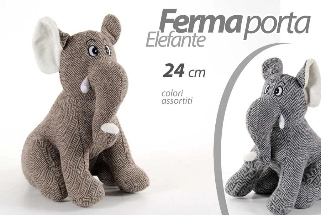 Fermaporta Ferma Porta Forma Elefante in Tessuto 24 cm 2 Colori
