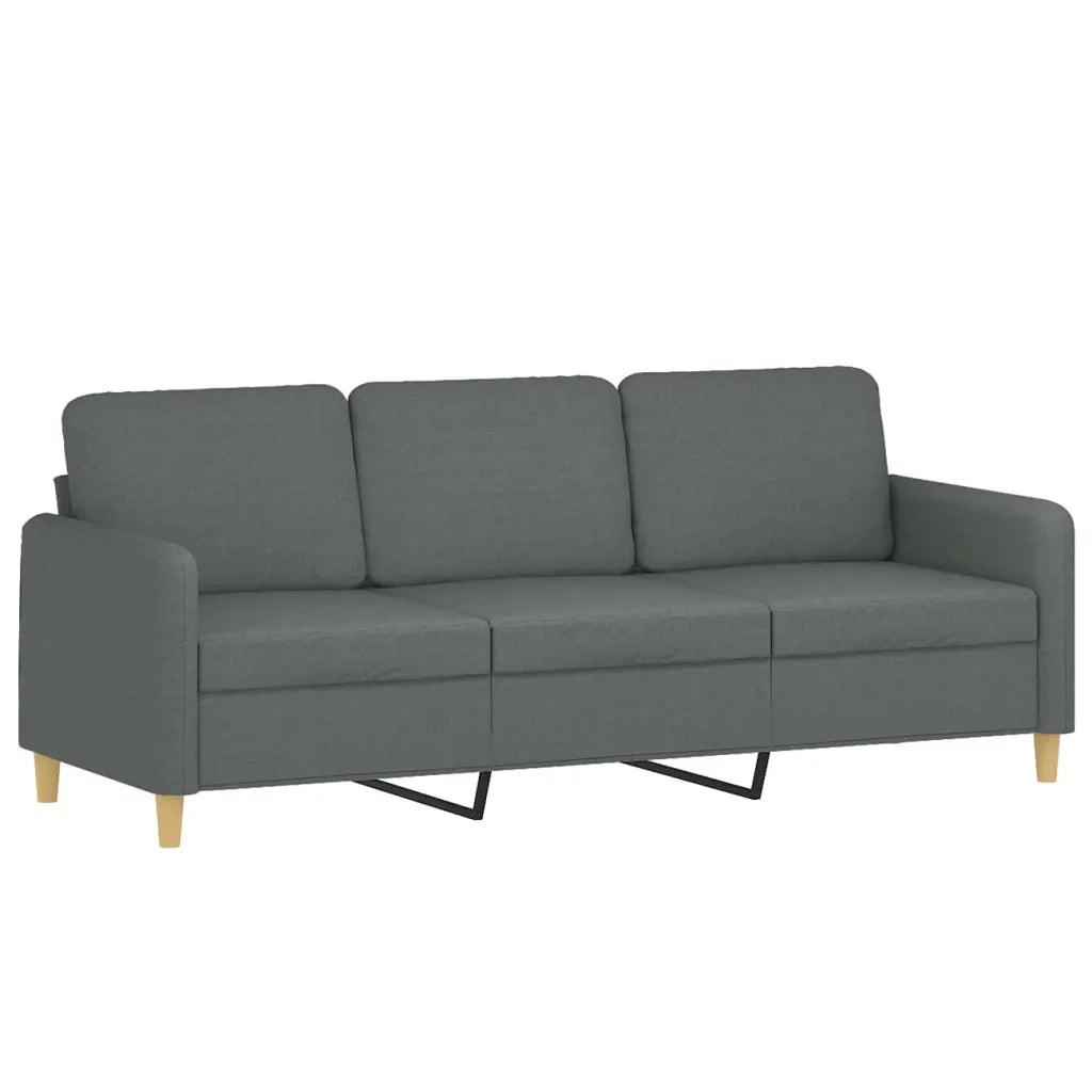 Set di Divani 3 pz con Cuscini Grigio Scuro in Tessuto 3202127