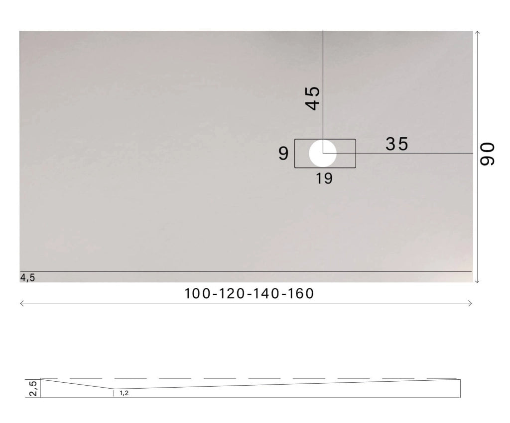 Piatto Doccia in Pietra 100x120 cm Bonussi Manila Sabbia