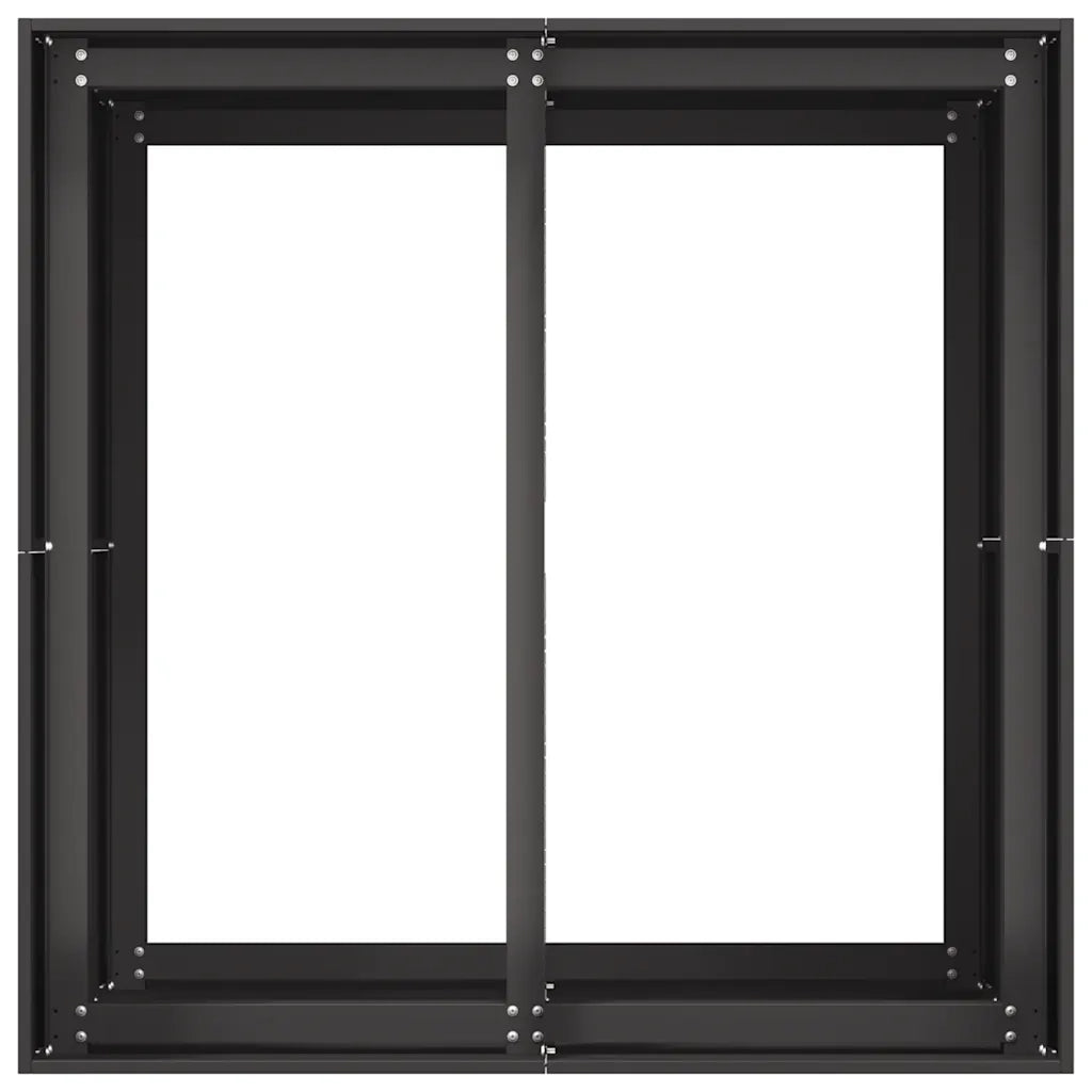 Fioriera-Vaso da Esterno-Contenitore per Piante Nera 80x80x80 cm in Acciaio
