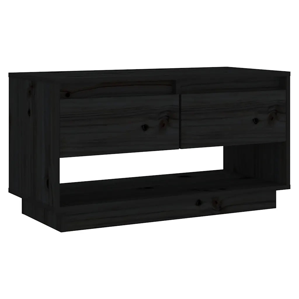 Mobile TV | Armadietto TV | Mobile Porta TV Nero 74x34x40 cm in Legno Massello di Pino