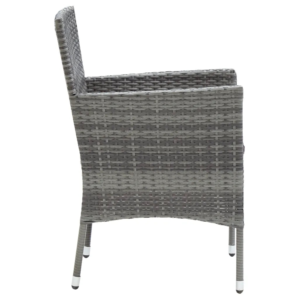 Set Mobili da Pranzo da Giardino 5 pz Grigio Polyrattan e Vetro cod mxl 44319