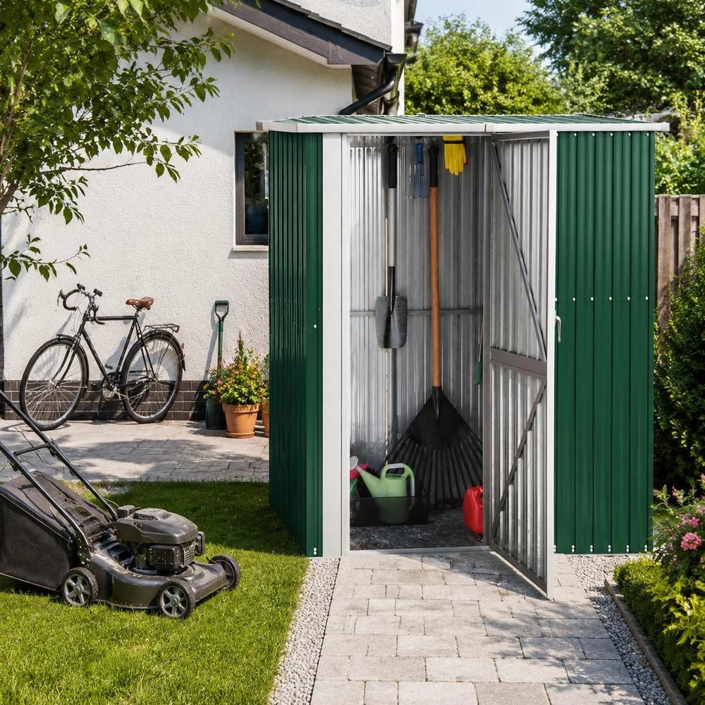Garden Shed, Green, 180.5x97x209.5 Cm, Galvanized Steel