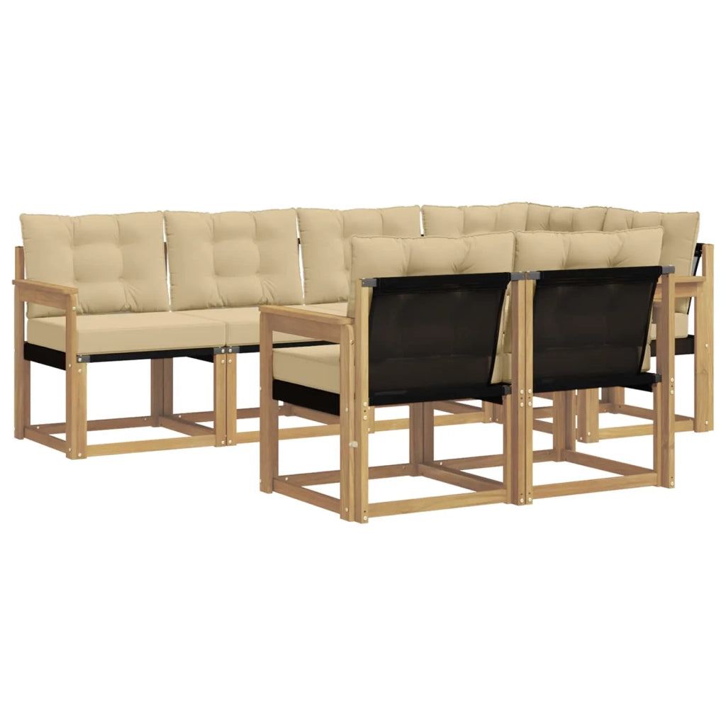 Set di divani da esterno 7 pz Bianco e Beige 3389567