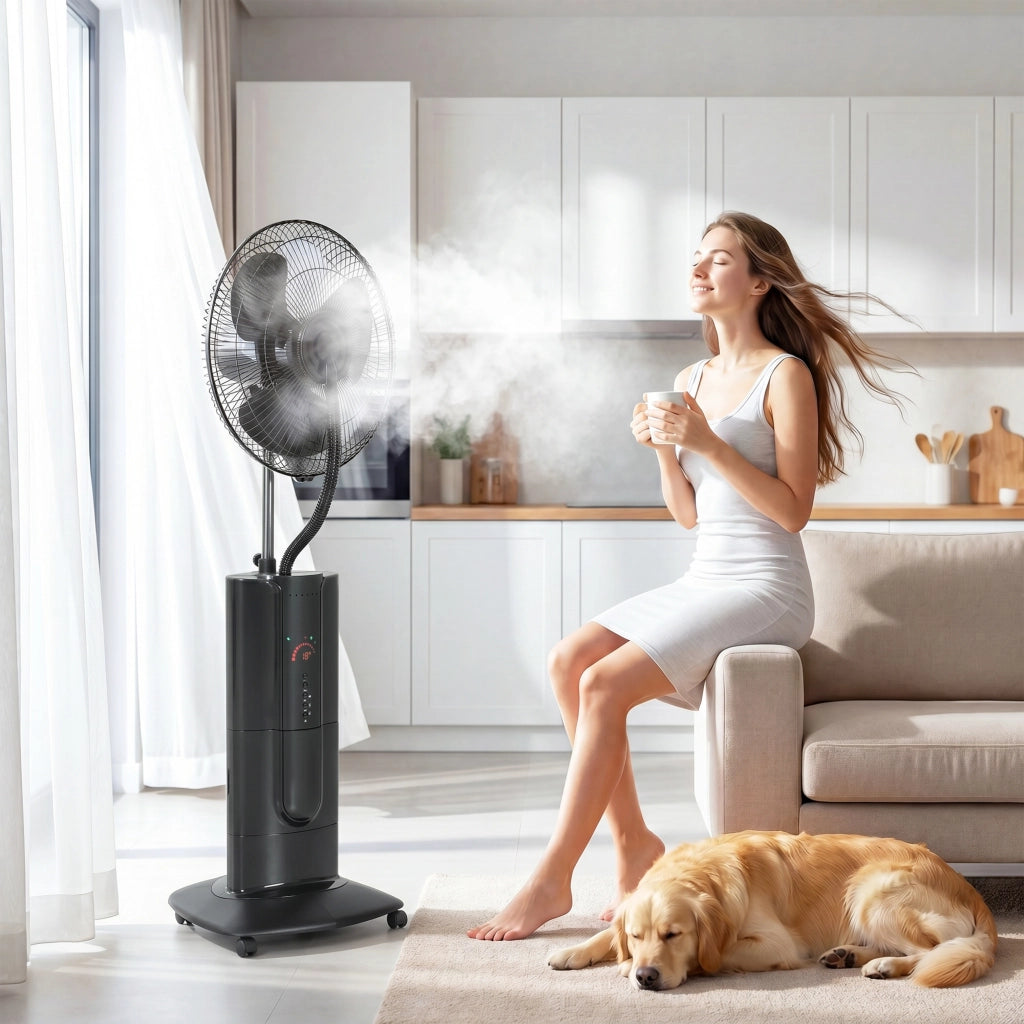 Ventilatore a colonna nebulizzatore ¨C zephmum ¨C nero 130 cm 100 W