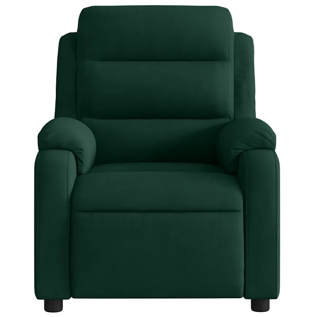 Divano Sedia-Poltrona Reclinabile Verde Scuro in Velluto 851565