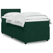 Giroletto a Molle con Materasso Verde Scuro 90x200 cm Velluto 3289941