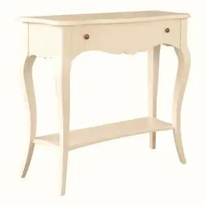 Consolle Lolla in legno Shabby chic avorio anticato con pomelli