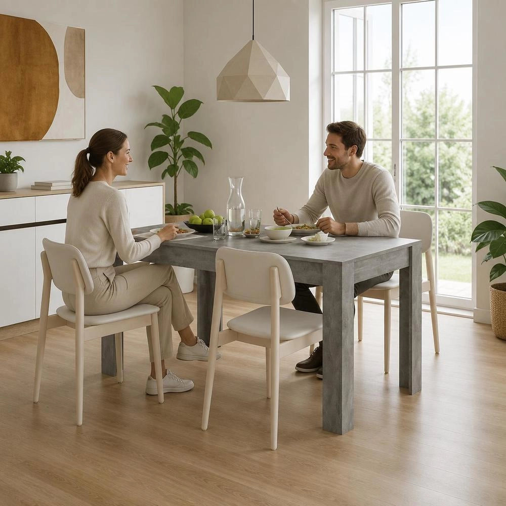 Dining Table, Concrete Grey, 140x74.5x76 Cm, Wood-based Material