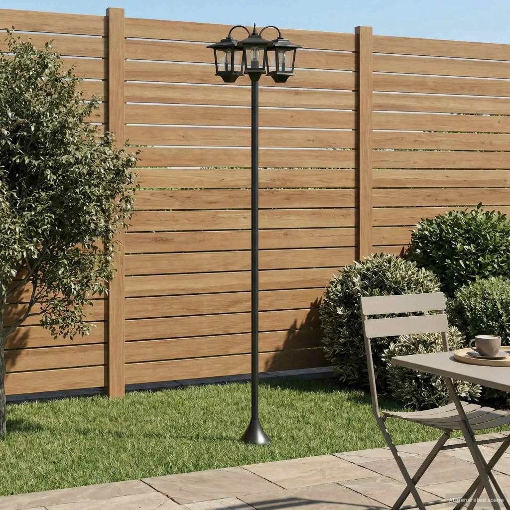 Lampione a 3 teste Nero 16 x 16 x 187 cm Alluminio e ABS 42042693