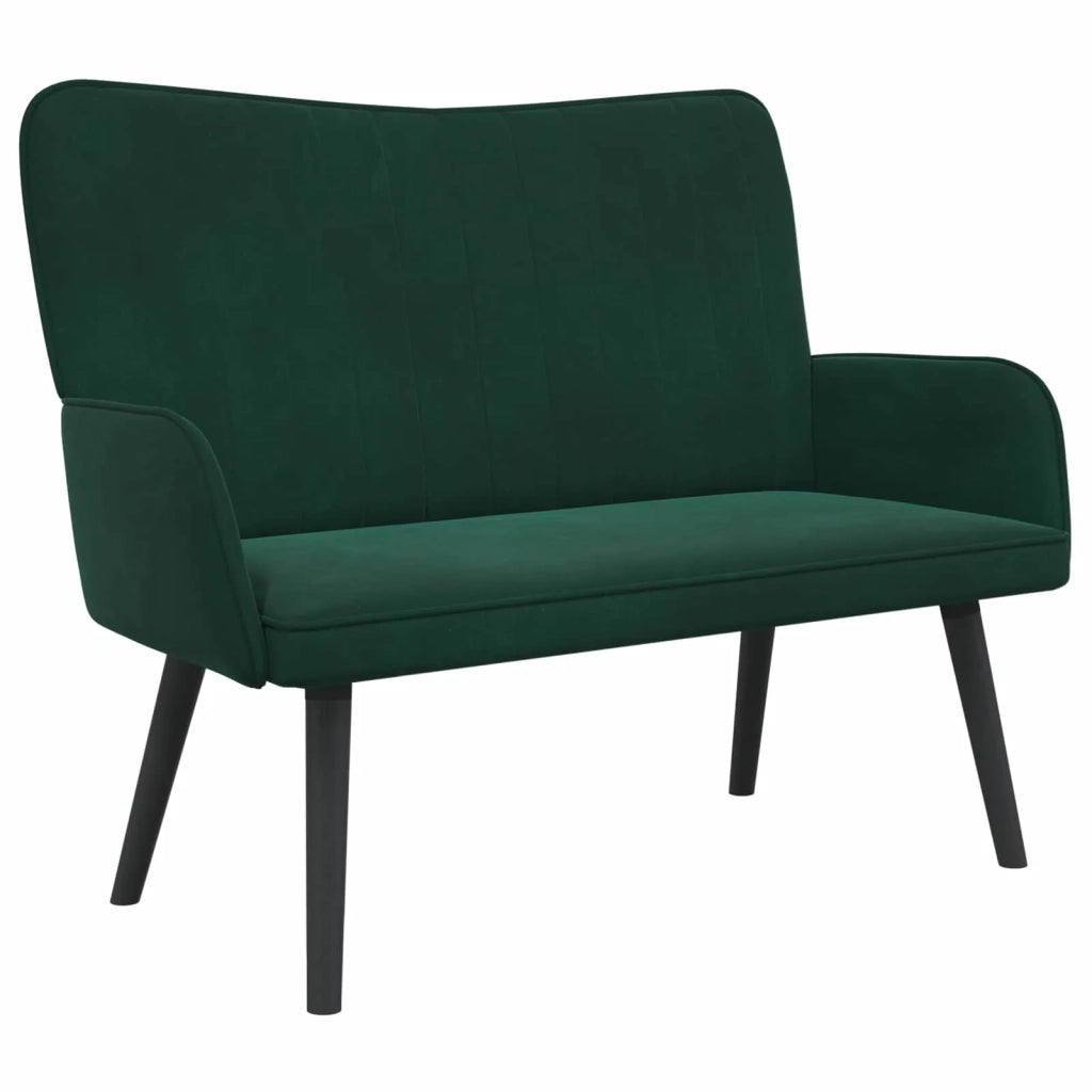 Sofa a Due Posti Verde Scuro 115 x 61 x 87 cm Velluto 42028952