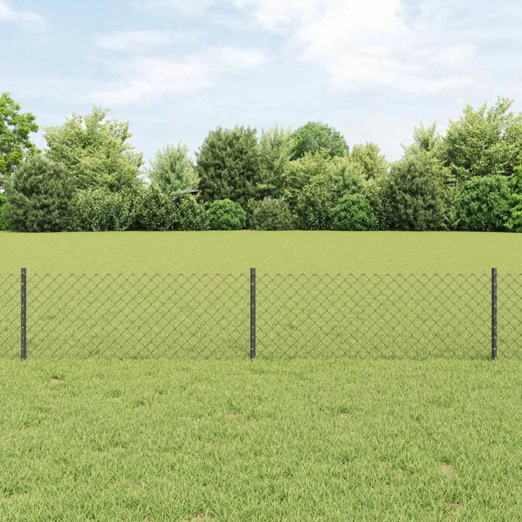 Recinzione a maglie con palo 10 x 0,4 m Grigio Rete 3336257