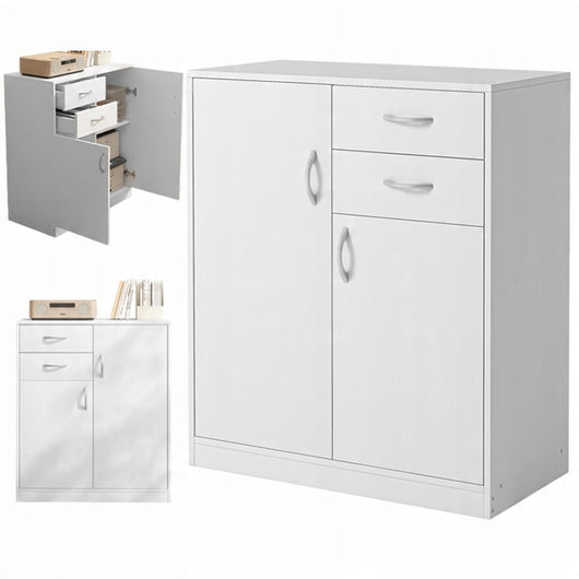 Cassettiera Bianca 74x35x84 cm Perfetta per Camera da Letto